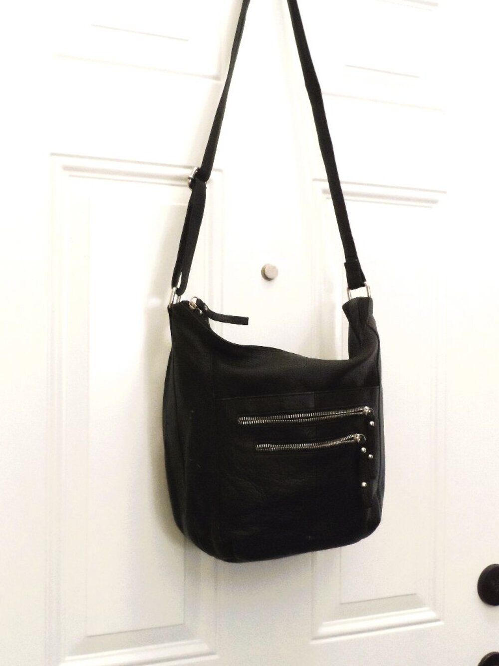 Great American Leather Works Shoulder/Crossbody Bag in Black,Made in India - Picture 2 of 16